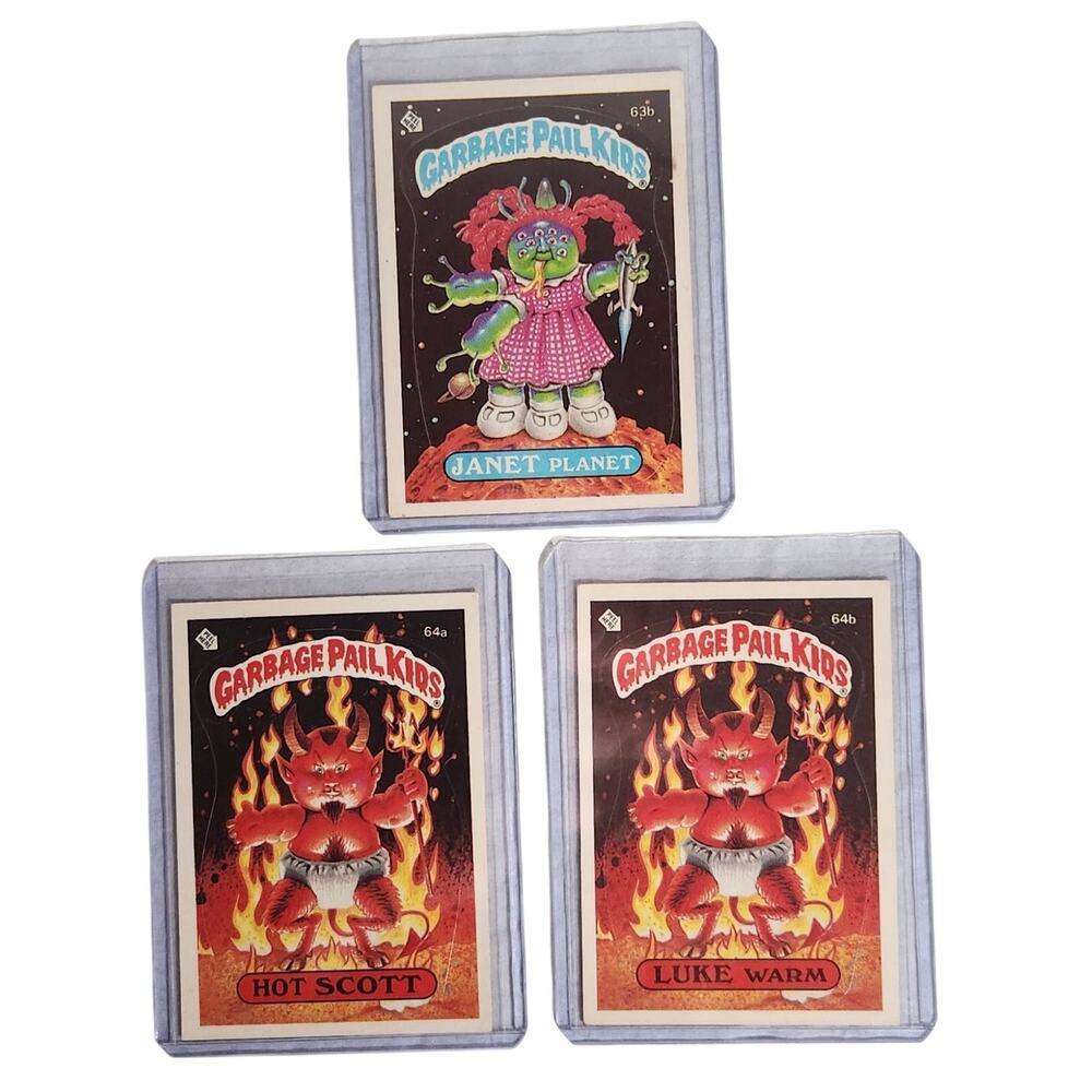 GPK Vintage Janet Planet 63a, Hot Scott 64a, Luke Warm 64b Series 2 1985 VG+